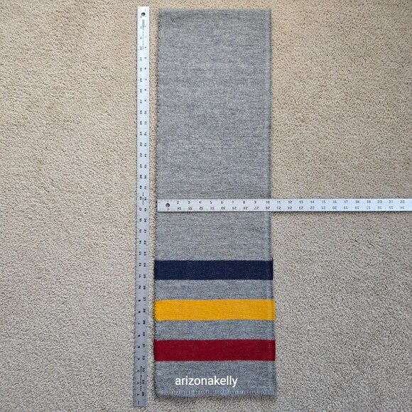 Faribault Woolen Mills Revival Stripe Scarf in Grey Multi Wool 80/Cotton 20 - Picture 3 of 9
